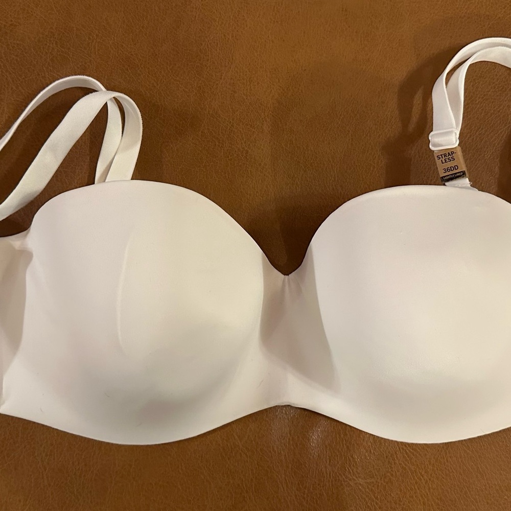 PINK Victoria's Secret Cream Strapless Bra